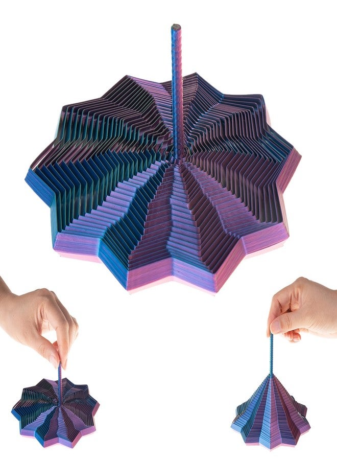 BharatBazaar Fidget Toy, 3D Printed Hexagon Silk Stress Relief Toys for Adults Blue Purple Design, Fidget Toy with Smooth Gliding Motion, Anxiety Relief Gadgets, Medium Size - Image 1